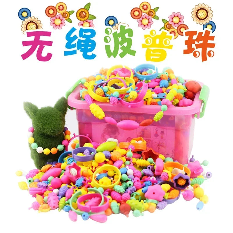 1050Pcs String DIY Handmade Beaded Toy With Storage Box Creative Girl Jewelry Bracelet Jewelry Making Toys Educational Gift