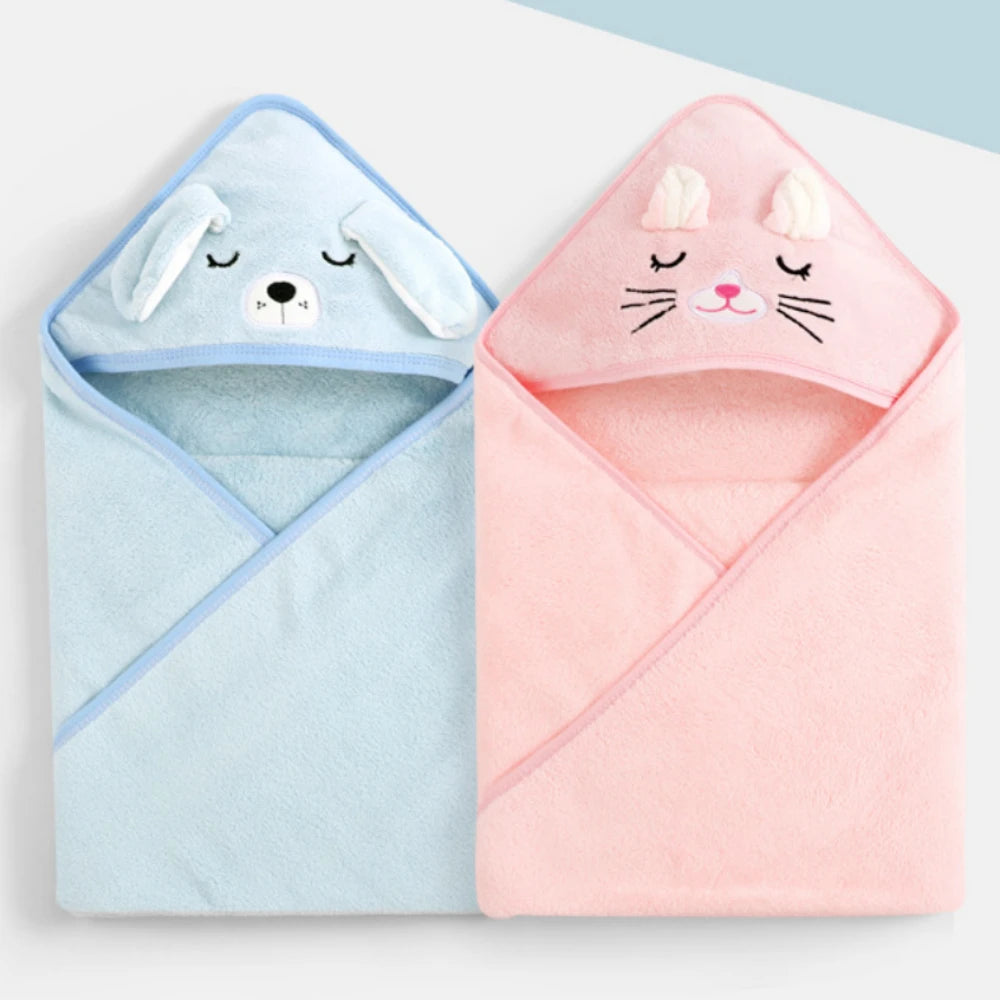 Toddler Baby Hooded Towels Newborn Kids Bathrobe Super Soft Bath Towel Blanket Warm Sleeping Swaddle Wrap for Infant Boys Girls