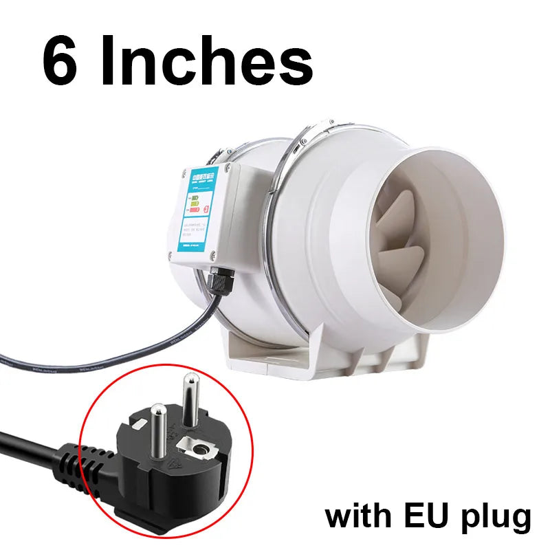 6 inch 220V Exhaust Fans Home Inline Pipe Duct Fan Extractor Ventilation Kitchen Toilet  Air Clean Ventilator Diagonal Flow Fan