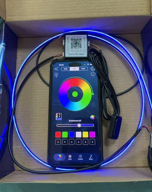 14/18 in 1 Led Acrylic Car Ambient Light RGB 64 213 Color Symphony Acrylic APP Streamer Atmosphere Lamp Kit One Zone Dual Zone
