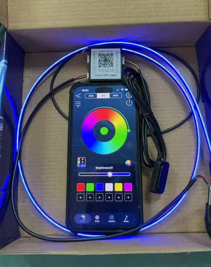 14/18 in 1 Led Acrylic Car Ambient Light RGB 64 213 Color Symphony Acrylic APP Streamer Atmosphere Lamp Kit One Zone Dual Zone