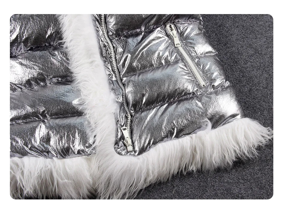 Maomaokong 2023 Women Winter Natural Real Fur Collar Thick White Duck Down Jacket Luxury Female Clothes Outerwear Puffer Coat