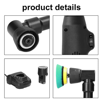 Cordless Mini Car Polisher RO/DA Portable Handheld Polishing Machine 5 Speed Levels &2 Rechargeable Batteries for Auto Detailing