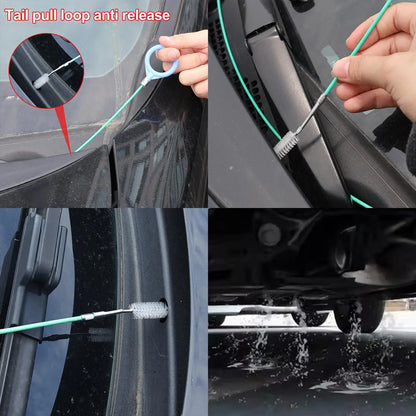 Car Sunroof Drain Hole Cleaning Brush Flexible Stainless Steel Tube Pipe Cleaner Sweeper Tool For Truck Refrigerator Door Window