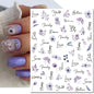 3d Nails Art Decals Spring Fruits Pink Full Tips Peony Magnolia Flowers Adhesive Sliders Stickers Decoration For Nails Manicure