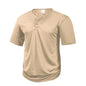 Men's Casual  Henry T Shirt Summer Brown Button Solid Color Polo Short Sleeve Breathable Comfortable Sports Loose T-shirt