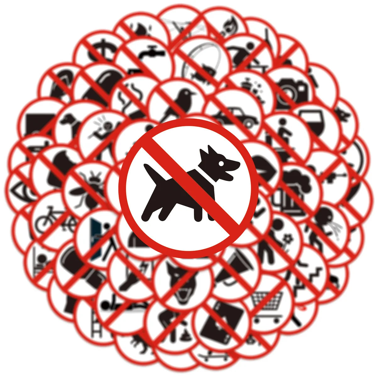 63Pcs Funny Warning Sign Sticker, Water Bottle, Laptop, Phone, Guitar, Skateboard, Stationery DIY Decor Stickers For Kids Adults