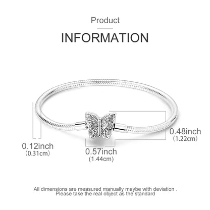 New Charm Bracelet 925 Silver Heart Shape Holy Mother Snake Chain Clasp Bracelet Fit Original Bead DIY Fashion Jewelry