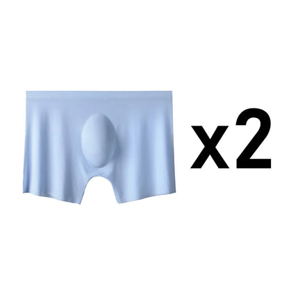 2 Pcs/Lot Men's Ultra-thin Panties Summer Ice Silk Boxers Briefs Underwear Lingerie Shorts Breathable Sexy Seamless Underpants