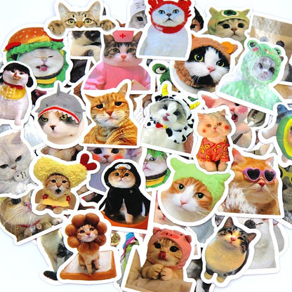 100/500/1000pcs Funny Cat Stickers Cartoon Cute Decals Toy Stationery Guitar Phone Bicycle Laptop Luggage Graffiti Kids Sticker