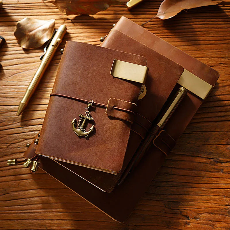 Fromthenon Leather TN Travel Notebook Handbook Diary First Layer Cowhide Diary Handbook Notes Handmade Loose-leaf Notebook