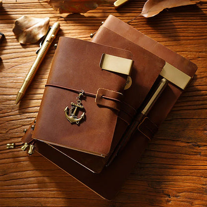 Fromthenon Leather TN Travel Notebook Handbook Diary First Layer Cowhide Diary Handbook Notes Handmade Loose-leaf Notebook