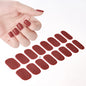 16Tips White French Semi-Cured Gel Nail Patch Sliders Full Cover Gel Nail Stickers For UV Lamp Adhesive Decals Manicure Patch #7