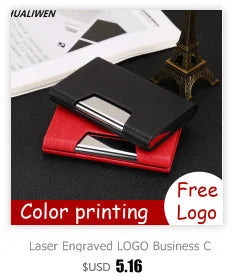 Luxury Wallet PU Leather Business ID Credit Card Holder For Women Men Fashion Brand Metal Aluminum Card Case
