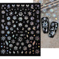 1sheet 3D White Snowflakes Nail Stickers for Christmas Winter Snow Flower Self-adhesive Nail Art Decals DIY Manicure Decorations