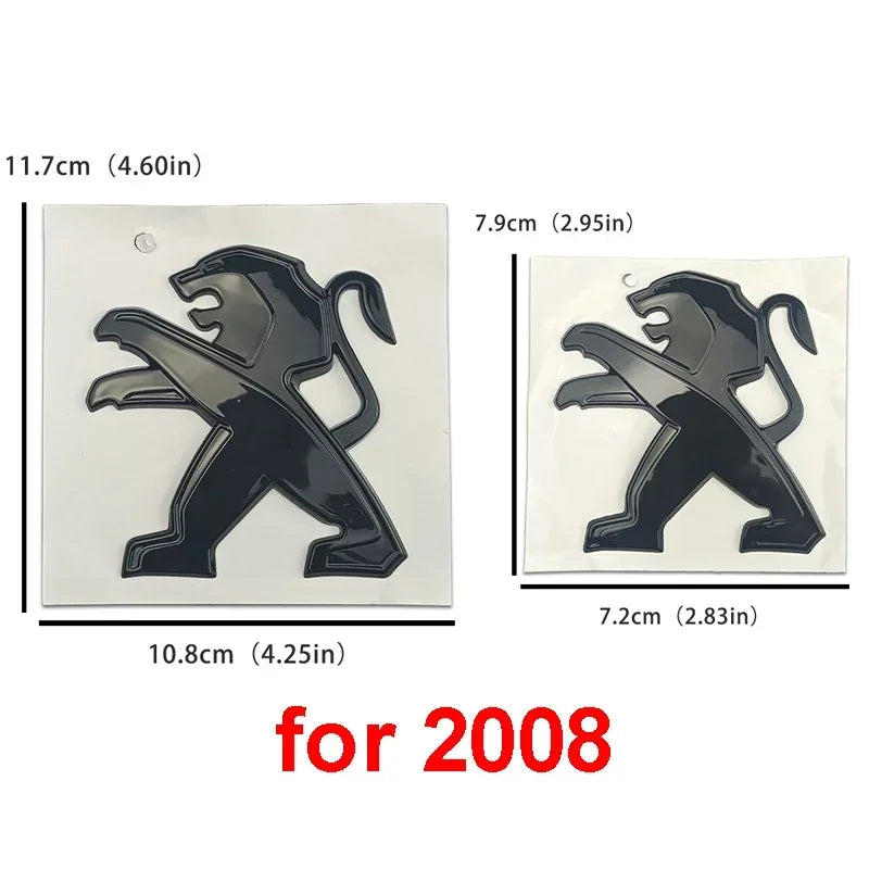 ABS Car Front Rear Logo Emblem Stickers for Peugeot 2008 3008 2021 2022 2023 Auto Grille Trunk Badge Cover Exterior Decoration