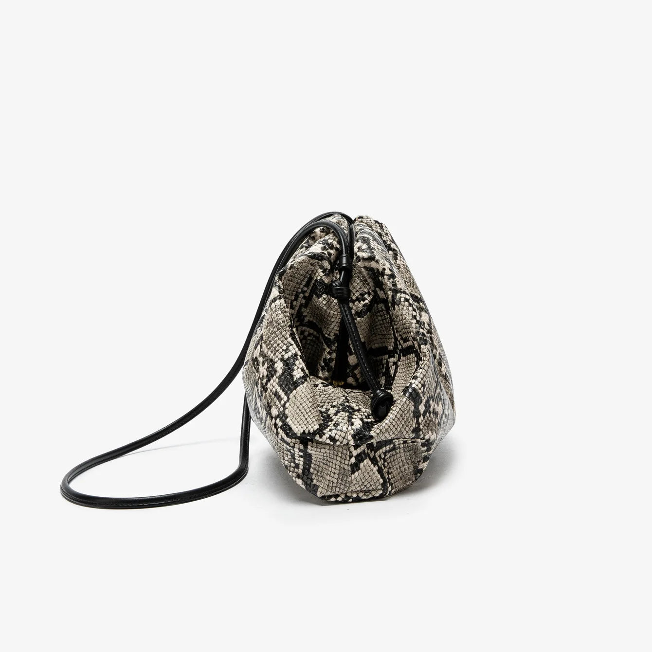 Ruched Serpentine Dumpling Bags for Women Pouch Handbag Cloud Clutch Snake Pattern Shoulder Crossbody Bag Luxury Designer Bag