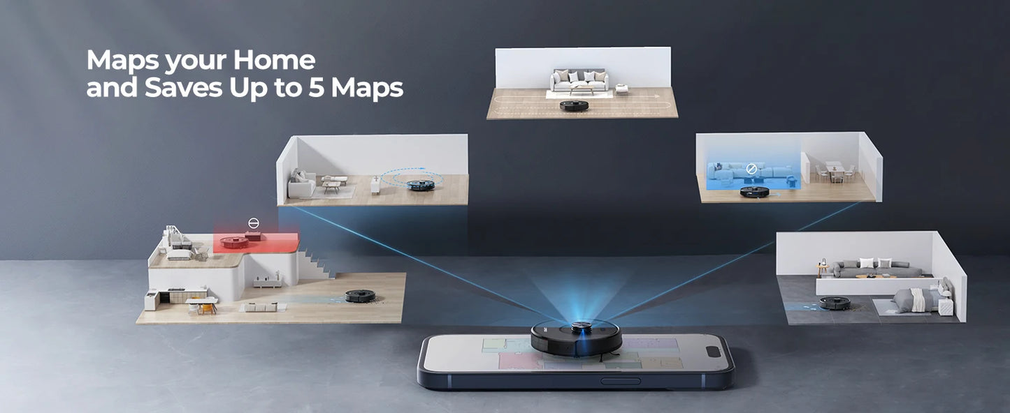 Laresar Mars01 Robot Vacuum Cleaner Mop LDS Lidar Navigation 5000Pa Smart Planned Mapping Home Floor Wash Carpet Pet Hair Clean