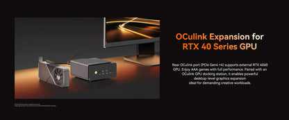 GMKtec K12 Mini PC AMD Ryzen7 H 255 (Upgraded 8745HS) Oculink Support DDR5 NO RAM NO ROM NO OS Desktop Computer Gaming PC WIFI6E