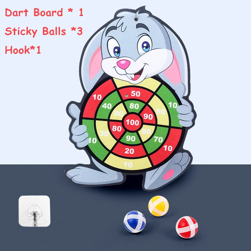 Animals Dart Board Games for Kids Montessori Target Sports Game Toys with 2 Sticky Balls Educational Games for Children Boy Girl