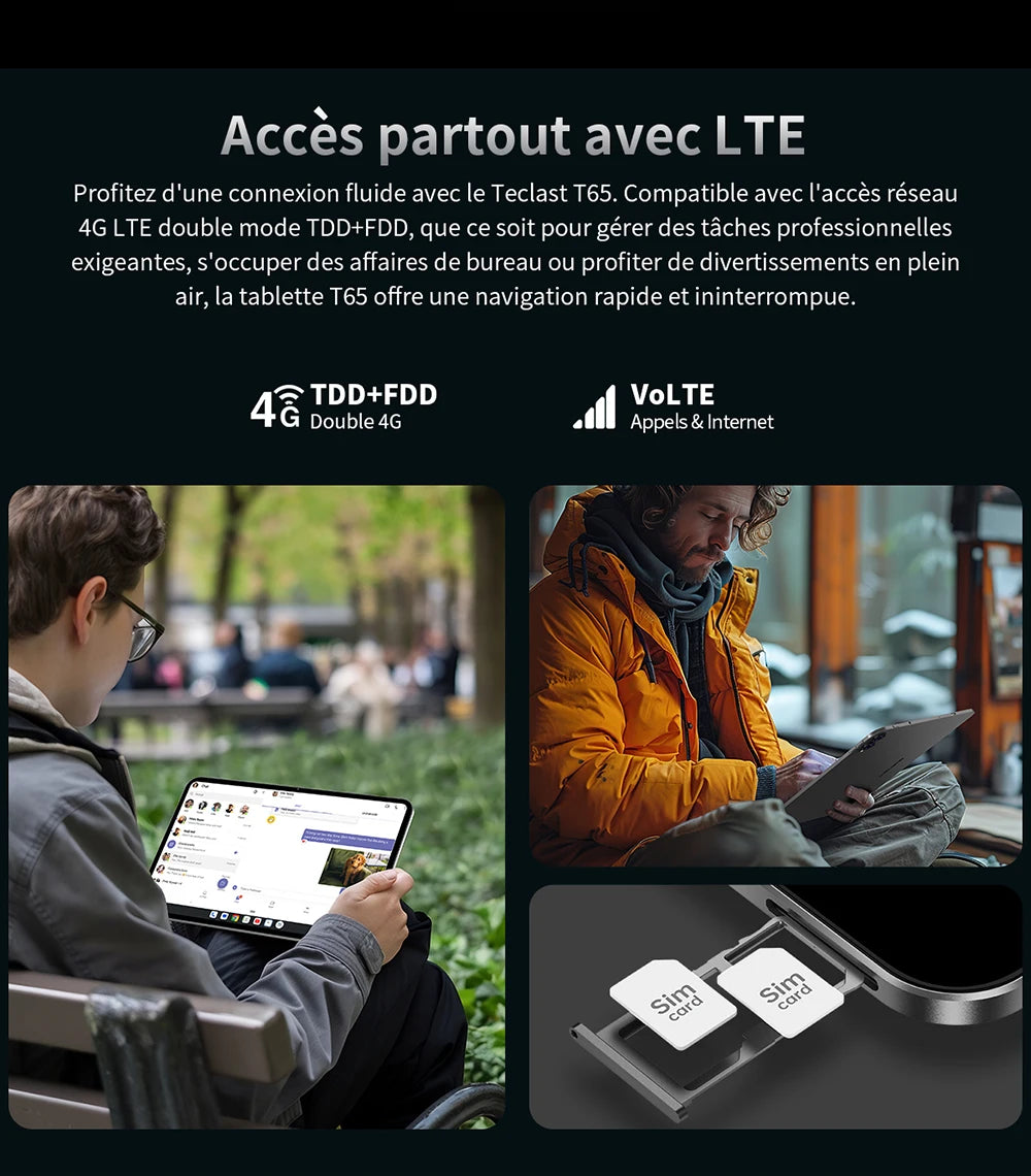 Teclast T65 Android 16 Tablet 13.4 inches 120Hz Max. 26GB RAM 256GB ROM T7280 8 cores 1920x1200 4G LTE 13MP + 5MP 10000mAh