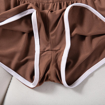 Sexy Running Elastic Sport Shorts Men's Summer Shorts Hot Pants Bar Nine Points Slim Fit Cotton Milk Silk Men's Fashion