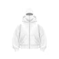 Unisex Plain Hooded Zip Up Sweatshirt Autumn Winter Ins Style Couple Matching Pullover Jacket