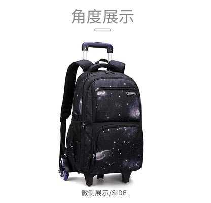 School Bag Kids Rolling Backpack for Boy Wheeled Backpack School Bag With Wheels Trolley Bookbag Carry on Luggage with Lunch Bag