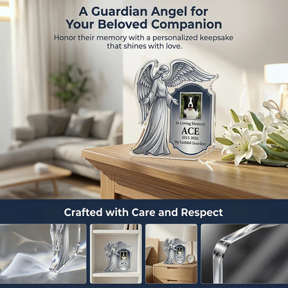 Custom Text Photo Pet Commemorative Angel Plaque,Acrylic,Pet Grief Remembrance Gift,Keepsake Ornament,Remembrance Anniversary