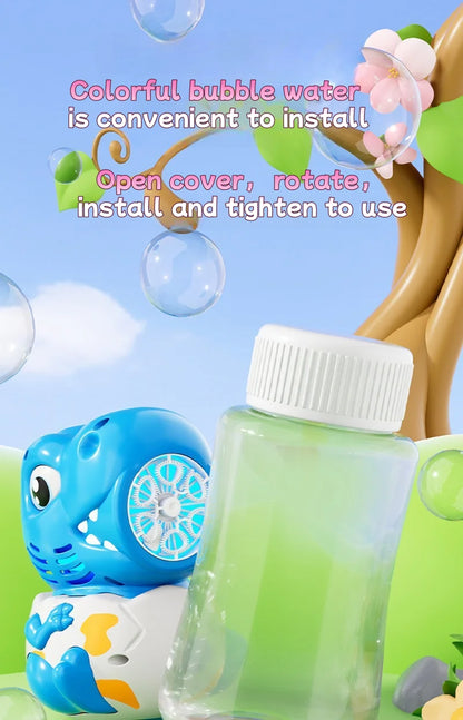 Cartoon Dinosaur Giraffe Bubble Blowing Machine for Children, Fully Automatic Handheld Bubble Stick, Luminous Bubble Toy