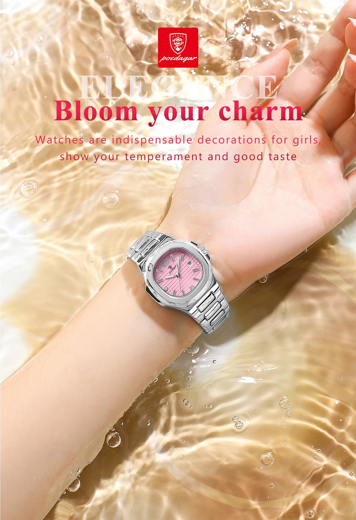 POEDAGAR Square Fashion Woman Wristwatch Luminous Waterproof Date Ladies Watch Luxury High Quality Quartz Women's Watches Reloj