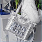 Japanese Sweet Women Ribbon Ita Bag Cute Lolita Girl Transparent Handbags Fashion Large Capacity Tote Bag Aesthetic Shoulder Bag