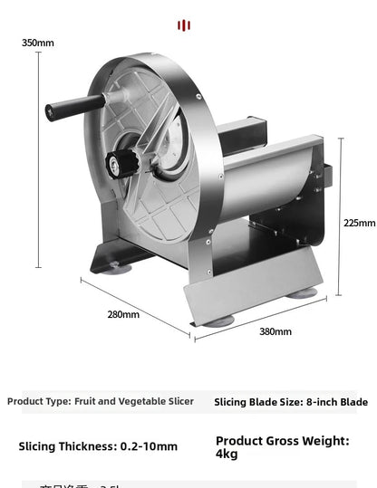 Commercial Stainless Steel Lemon Slicer Hand-Cranked Potato & Vegetable Cutter for Fruits, Lotus Root Multi-Function Kitchen Sl