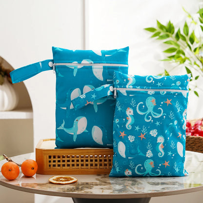 Elinfant 2pcs Waterproof Mini Storage Bag For Swimming,Beach&Gym,18*25cm Waterproof Diaper Bag,Wet Dry Bag