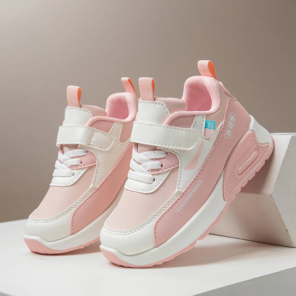 PU Leather Sport Shoes For Children 2025 Trend Fashion Kid's Sneakers Soft-soled Outdoor Boy's Girl's Running Shoes