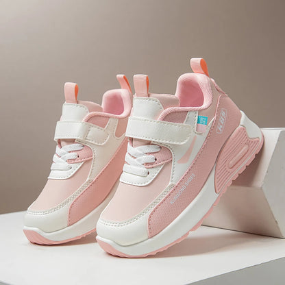 PU Leather Sport Shoes For Children 2025 Trend Fashion Kid's Sneakers Soft-soled Outdoor Boy's Girl's Running Shoes