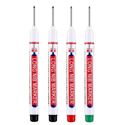 4Pcs/Set 20mm Deep Hole Long Nib Head Markers For Metal Perforating Pen Waterproof Bathroom Woodworking Decoration Multi-Purpose