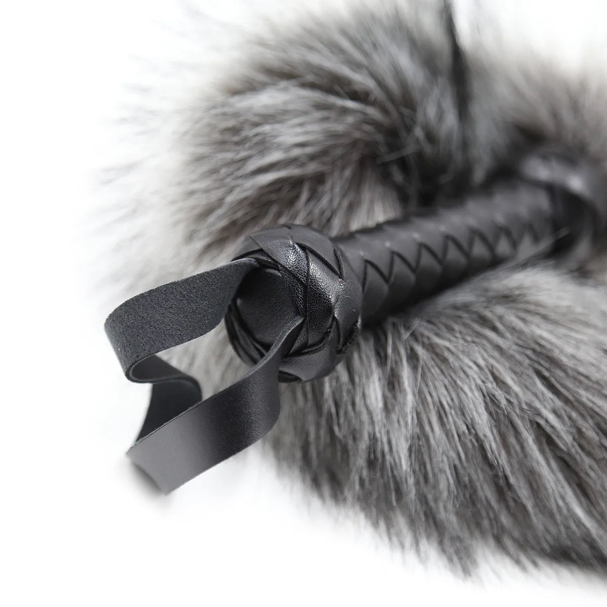BDSM Faux Fox Tail Whip with Handle, Cosplay Tail Flogger, Bondage Paddle, Pet Play Roleplay, Fetish Costume Accessory, SM Adult