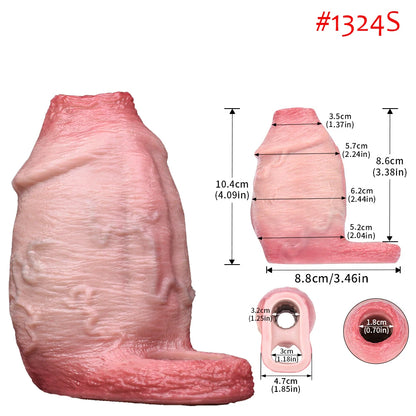 FAAK Silicone Penis Sleeve Ring Realistic Hollow Dildo Size S M Dildo Sheath Delay Ejaculating Cock Enlarger Sex Toys For Men