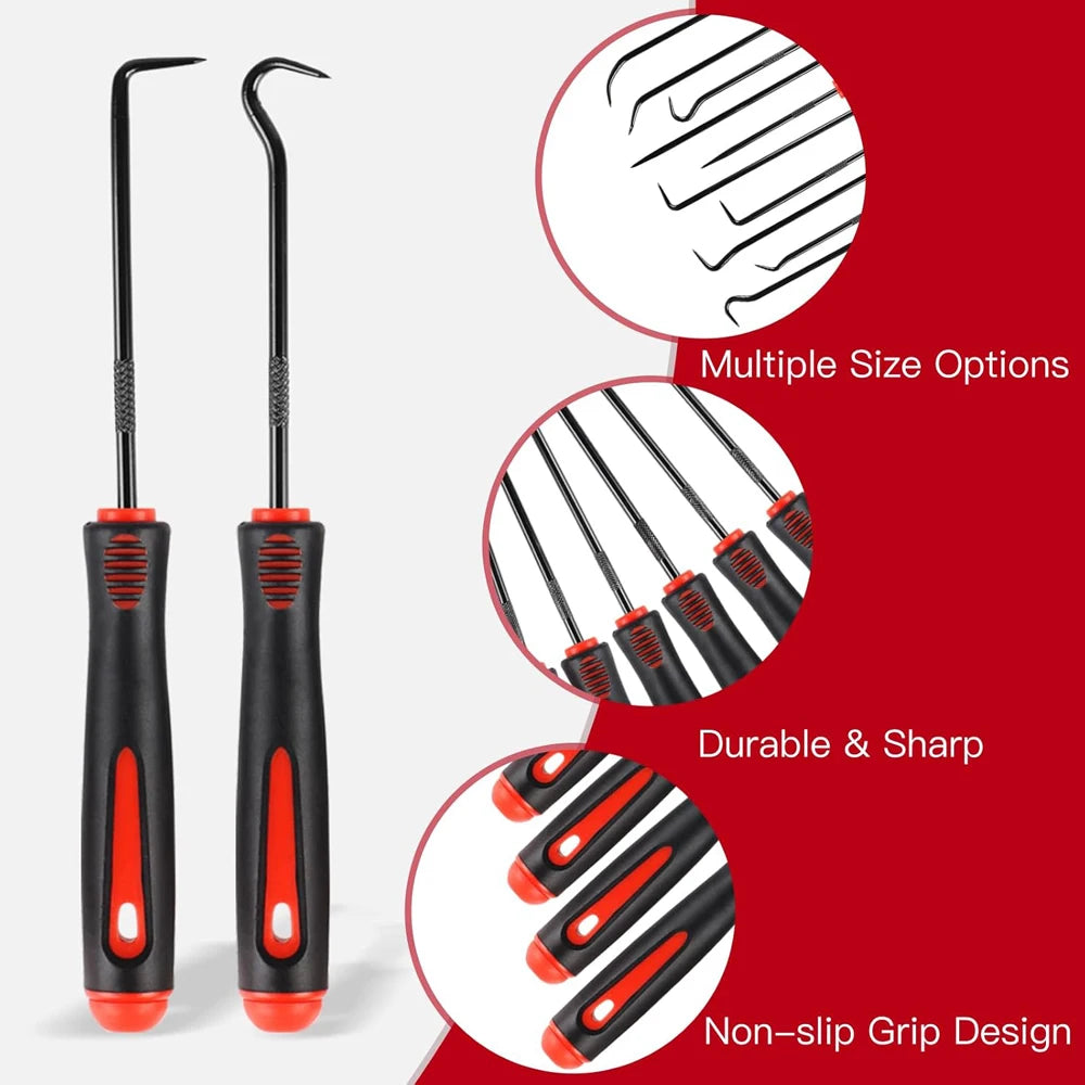 Car Auto Vehicle Oil Seal Screwdrivers Set O-Ring Seal Gasket Puller Remover Pick Hooks Tools Sealing Repair Tools 16cm 4Pcs