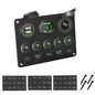 LEEPEE 5 Gang 12V Waterproof Intergrated Switch Panel Digital Voltmeter Dual USB Port For Boat Car Marine LED Rocker Accessories