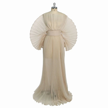 Fashion Organza Pleated Maternity Dress for PhotoShoot Pregnancy White Dress Plus Size Photography and Maternity Dresses YEWEN