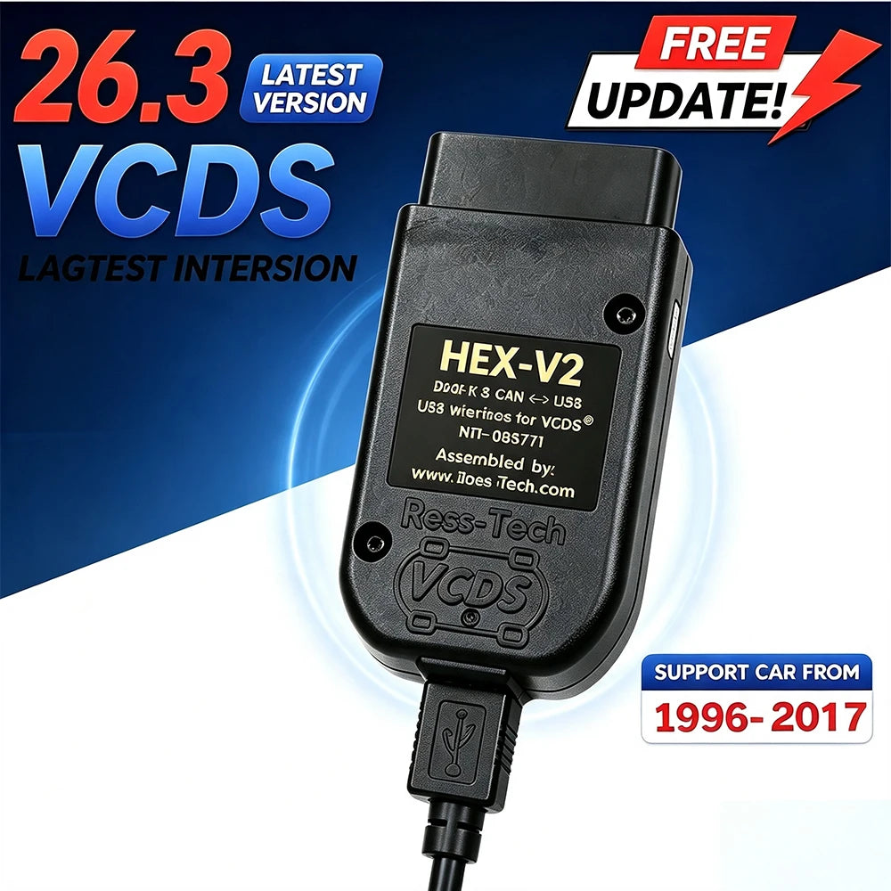 2026 VCDS VAGCOM Interface VCDSCAN HEX V2 Update 26.3.0 FOR VW For AUDI Skoda Seat Multi-Language Car Diagnostics Tools