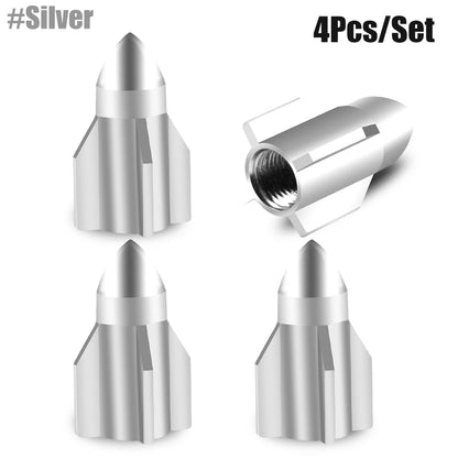 4pcs Car Tire Valve Cap Grenade Aluminum Tyre Valve Stem Cover Air Dust Cap Tire Valve Truck Bike Wheel Rim Valve Stem Cap