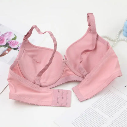 2025 New Sexy Bow Sweat Absorption Bras Solid Smooth 34/75 36/80 38/85 40/90 42/95 44/100 ABC Cup Underwear Pus Up Lingerie