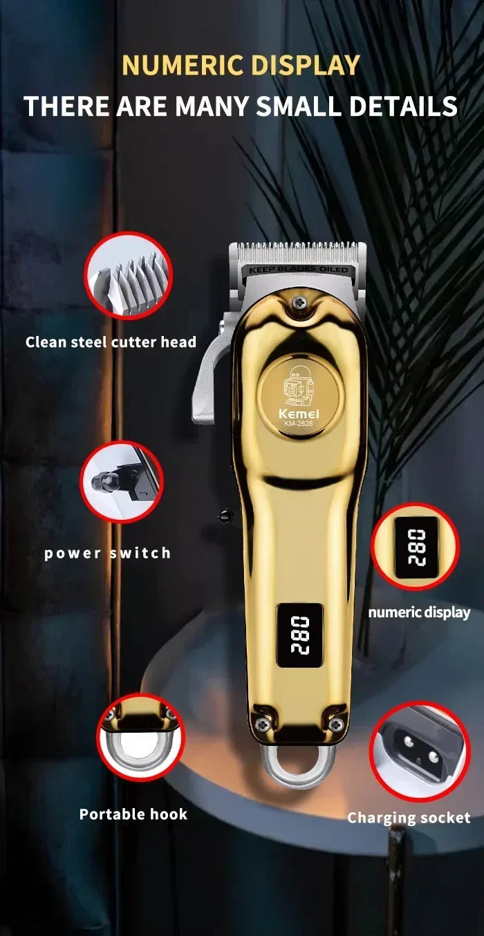 Kemei KM-2628 KM-678 KM-2024 USB Rechargeable Hair Clipper Professional Cordless Men Hair Trimmer Men's Hair Cutting Machine