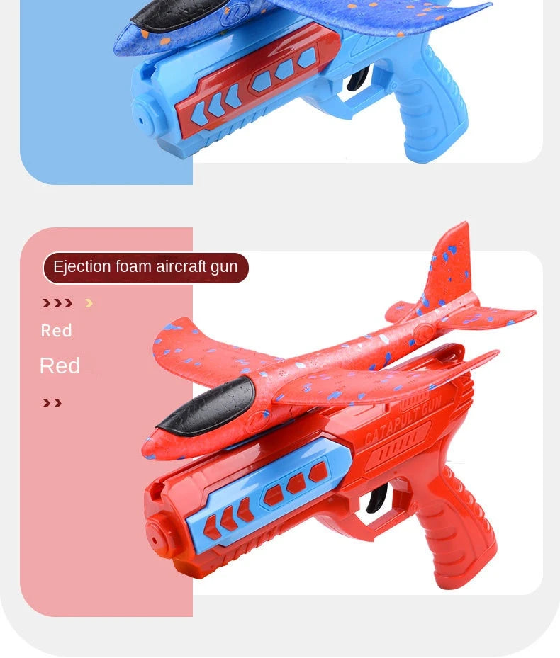 Children's Outdoor Ejection Aircraft Toys Foam Aircraft Oy Gun Parent-Child Outdoor Games Toys Children's Gifts Flying Toy