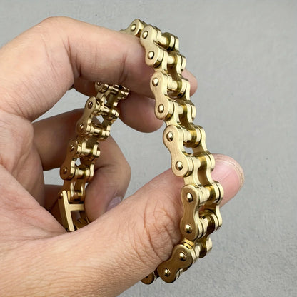 1pcs Punk Rock Stainless Steel Biker Mens Bracelet Link Chain Motorcycle Bike Bicycle Chain Bracelets Bangles Jewelry