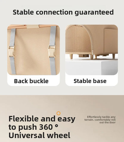 Portable Pet Separable Stroller One Click Easy Fold Cat Carrier Universal Compact Lightweight Baby Dog Travel Pushchair