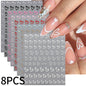 8Colors/Set 3D Sweet Love-Heart Nails Stickers Mini Hearts Self-Adhesive Nail Art Sliders Valentine's Day DIY Manicure Decals 1